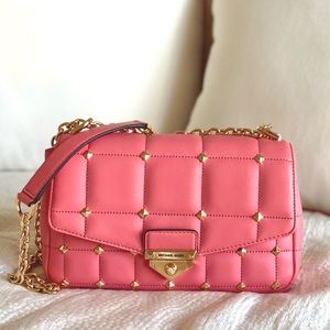 NWOT Michael Kors SoHo Large Studded Quilted Leather Shoulder Bag